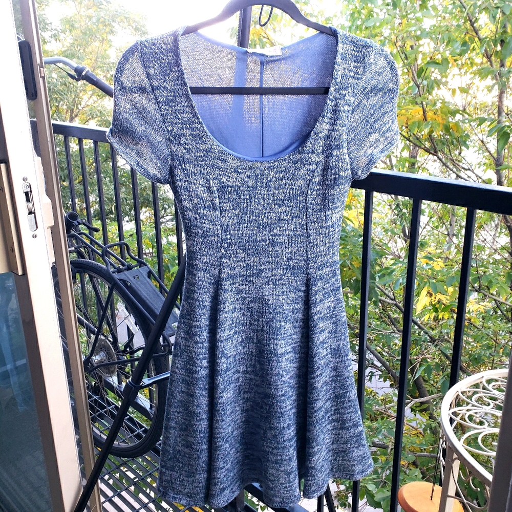 🎓$10/CollegeBlowoutSale!📚Regularly$16-Altar'd State Blue Heathered SkaterDress